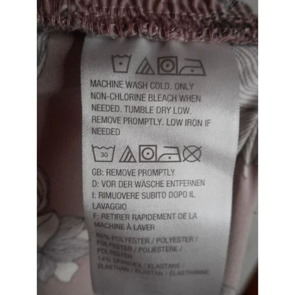 QVC LOGO Lori Goldstein Wide leg Capri Pants Sz 20W floral Dusty mauve - Picture 7 of 8